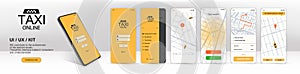 Call a taxi online, mobile application. UI, UX, KIT Application